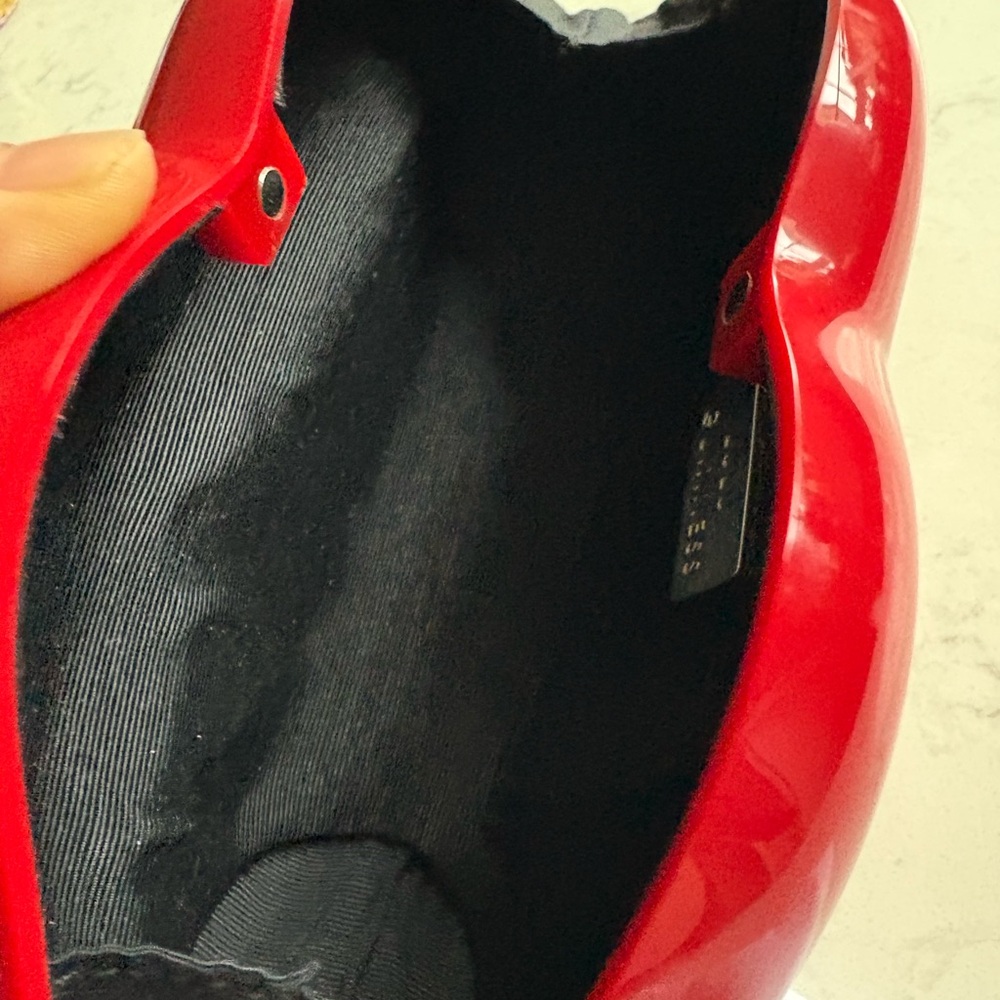 Lulu Guinness Glossy Red Lip Clutch - Picture 9 of 12